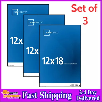 Mainstays 12x18 Front Loading Picture Frames Black Set Of 3 - NEW • $14.52