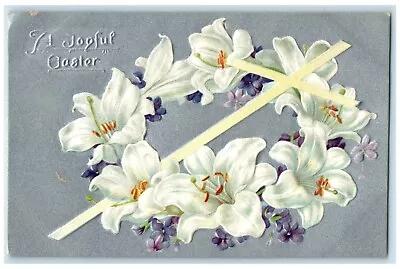 C1910's Easter Holy Cross Lilies Flowers Embossed Tuck's Posted Antique Postcard • $9.72