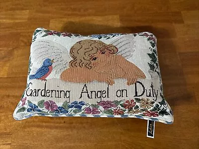 Gardening Angel On Duty Tapestry Throw Pillow Rectangle 16x11” Inch  Vintage • $19.99