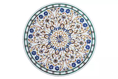 36  Marble Center Table Top For Garden Decoration Pietradura Inlay Stone Work • £1283.84
