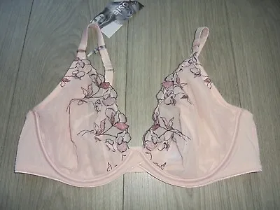 M&s Marks & Spencer Rosie Powder Pink Plunge Style Bra Uk Size 32dd • £6.99