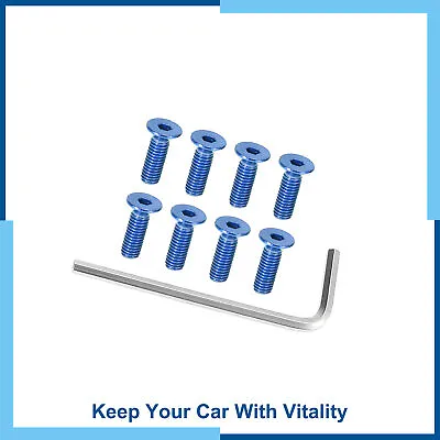 Universal Pack (8) M5x0.8 Flat Head Car Steering Wheel Screw Bolt Taper Sky Blue • $14.89