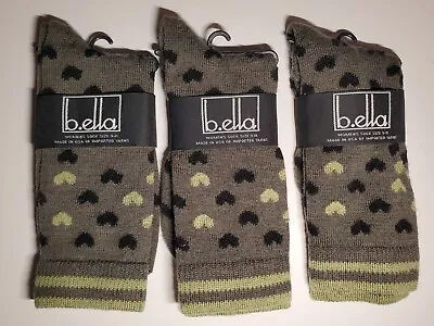 B.Ella BUNDLE Ladies Merino Wool Socks USA MADE Omayra Olive Heart • $18