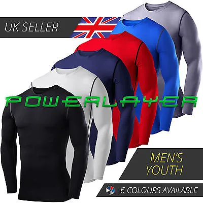 £14.99 • Buy Compression Base Layer Mens Boys PowerLayer Long Sleeve Gym Running Thermal Top