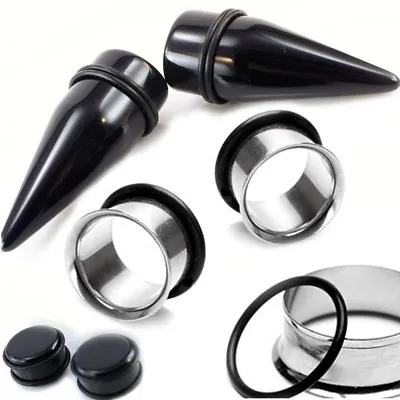 4pc Ear Stretchers Tapers And Tunnels Plugs 00g 1/2  9/16  5/8  3/4  7/8  1   • $13.99