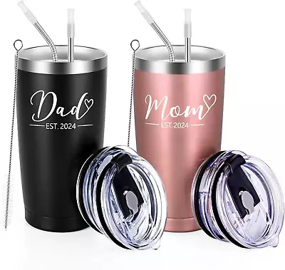 Gifts For Parents Mom And Dad Est 2024 Stainless Steel Insulated Travel Tumbler • $38.17