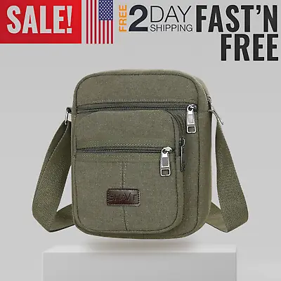 Men Vintage Military Canvas Crossbody Bag School Satchel Messenger Shoulder Bags • $10.99