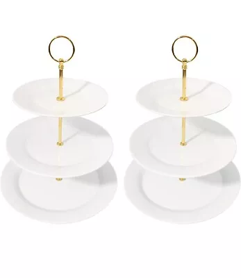 TP 3 Tier Cupcake Stand Melamine Dessert Stand 2pcs White For Weddings/Birthday/ • $24.39