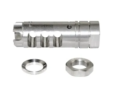 Muzzle Brake Recoil Compensator W/Jam Nut + Crush Washer 1/2 X28 Stainless Steel • $29.99