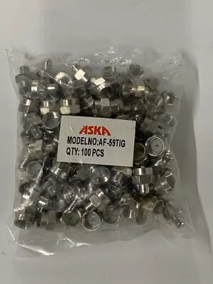 ASKA F Type 75 Ohm Terminator AF-59TIG Bag Of 100 • $35.50