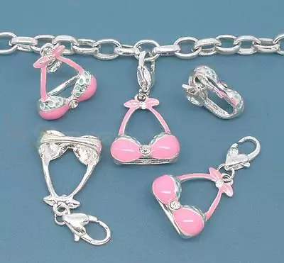 Crystal Bra Clip On Charm Fits Links Of London ~ PLUS FREE PINK GIFT POUCH • £5