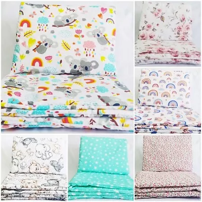 5 Pc Bedding Set Nursery Cot Bed Baby Cotton Pillowcase Duvet Cover Fitted Sheet • £3.99