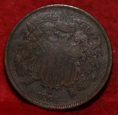 1866 Philadelphia Mint Copper Two Cent Coin • $1.80