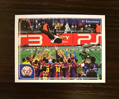 2011 Panini UEFA Champions L. Sticker Messi Barcelona Team Lift Guardiola NM-MT • $25