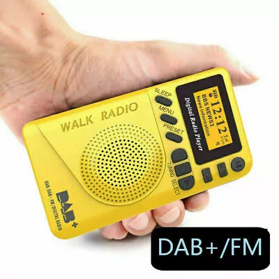 Portable Mini DAB DAB+ FM Digital Radio Pocket MP3 Player Alarm Clock LED Screen • £20.40