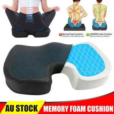 $23.85 • Buy Coccyx Memory Foam Seat Cushion Gel Orthopedic Back Pillow Home Office Chair