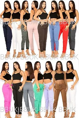 Womens Lagenlook Italian Magic Pants Ladies Casual Stretch Jogger Style Trousers • £16.99