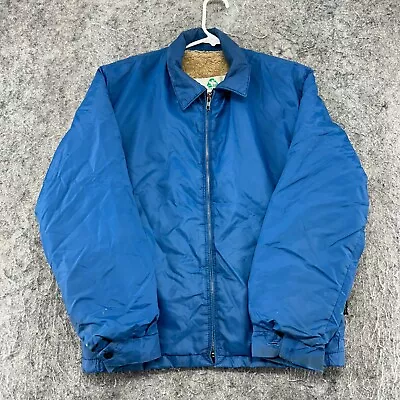 VINTAGE Pacific Trail Jacket Mens Small Blue Sherpa Lined Bomber Coat USA 90s • $12.48