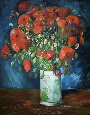 Vase With Poppies (1886) - By Vincent Van Gogh Art Painting Print • $12.99