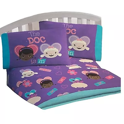 Disney Doc Mcstuffins The Doc Is In Flannel Twin Sheet Set For Kid's-3 Pcs • $31.49