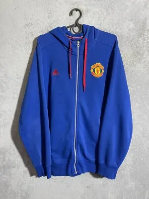 Manchester United Training Football Soccer Jacket Zip-hoodie Adidas Mens Size L • $63.74