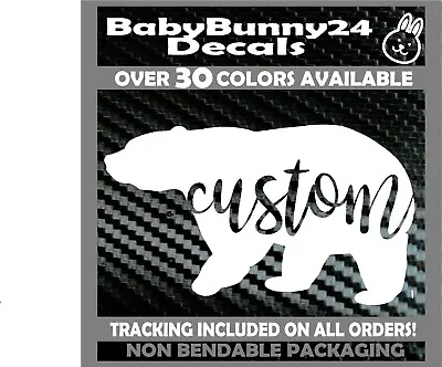 $5.99 • Buy Custom Personalized Bear Name Vinyl Decal Sticker Laptop Car Truck Van Mama 
