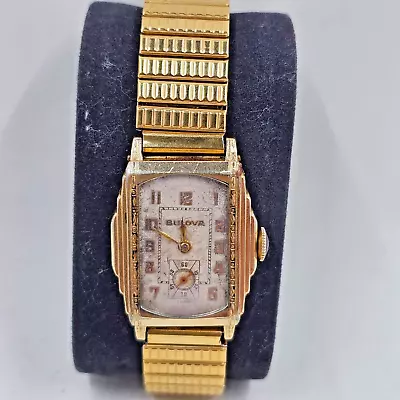 Vintage 1927 Bulova Art Deco 21 Jewels Manual Wrist Watch 10AN 26x30MM WORKING!! • $9.50