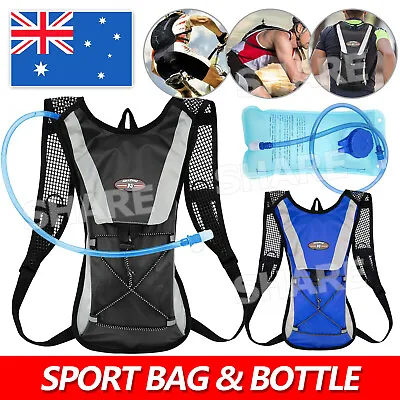 Hiking Camping Cycling Running Hydration Pack Backpack Bag + 2L Water Bladder • $18.95