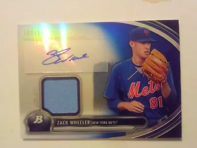 Zack Wheeler Rookie Jersey Patch Auto 2013 Bowman Platinum RPA NICE #102/199 • $39.99