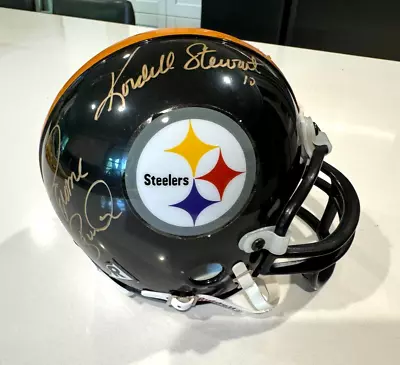 Kordell Stewart  & Jerome Bettis Signed Pittsburgh Steelers Mini Helmet • $49.95