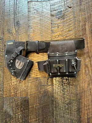 Craftsman Leather Tool Belt Heavy Duty Multiple Pockets 50 X2.75  Belt Exc Cond • $48.75