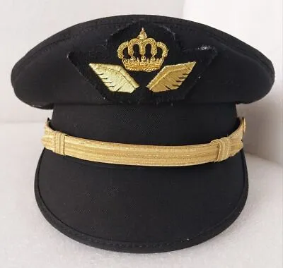 £209.07 • Buy Vintage Rare Jordan Royal Jordanian Airlines Alia Captain Pilot Hat Cap Visor