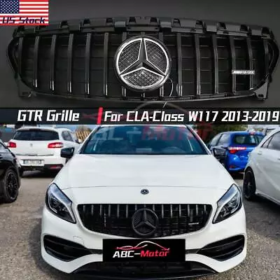 Illuminated Black GTR Grille For Mercedes Benz CLA W117 2013-2019 CLA250 CLA180 • $149