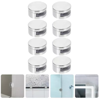  8pcs Mirror Mounting Clips Round Shape Wall-Mounted Mirrors Bracket Glass Clips • £13.29