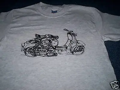 T-SHIRT WITH IMAGE OF OLD LAMBRETTA SCOOTER All Sizes • £8.95