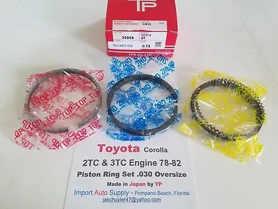 Toyota Corolla 2TC 78-79 & 3TC 80-82 +.030 Oversize Piston Ring Set  TP  Japan • $118.64