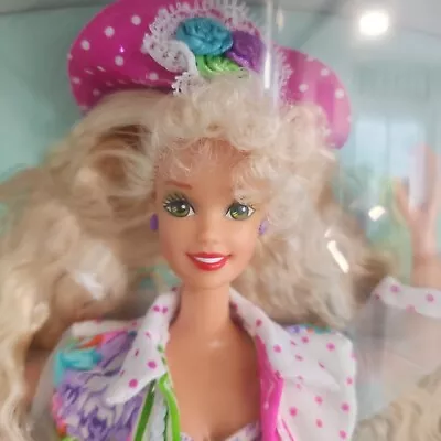 Vintage 1991 Barbie Teen Talk Blonde Doll Poka Dots Green Eyes  Accessories • $45.95