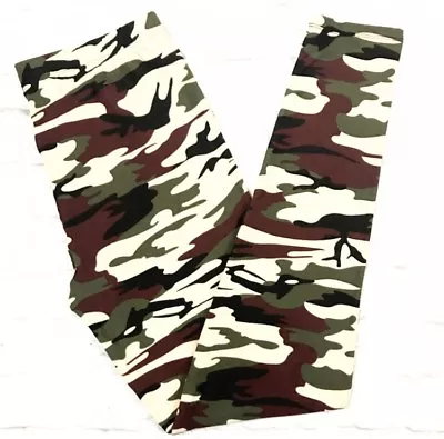 NWT Buttery Soft Beige Camouflage Army Leggings Tall & Curvy XL Plus CAMO TC • $24.99