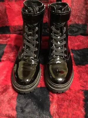 Rare Michael Kors Woman’s Combat Boots Tatum Patent Leather SZ 9.5 US • $44