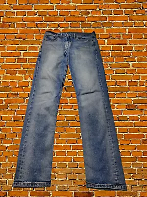 Mens Levi's 511 W32 L34 Blue Dark Wash Slim Straight Denim Jeans 32x34 32l Long • £19.99