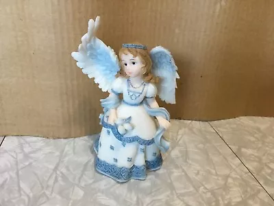 Montefiori Collection - Angel Figurine White/Blue Flowers & Dress - 5  Tall • $16.99