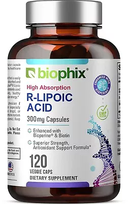 Biophix R-Lipoic Acid 300 Mg Stabilized 120 Veggie Capsules • $38.89