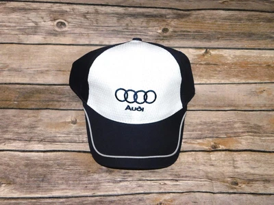 $14.99 • Buy Audi Navy Blue White Hat Embroidered Logo Strap Back Morrison Auto Group