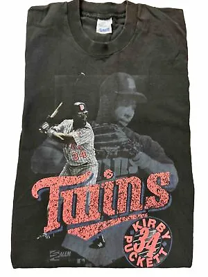Rare Vintage 80s 90s Kirby Puckett Minnesota Twins Salem Sportswear MLB Baseball • $99.99