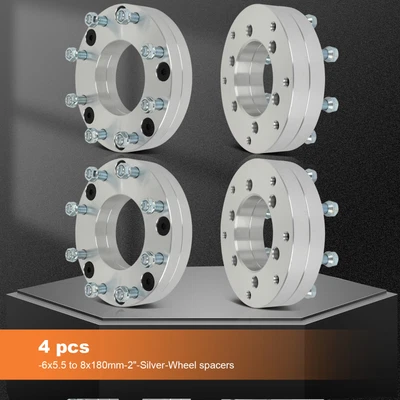 $142.75 • Buy 4pcs 2  Wheel Spacers 6x5.5 To 8x180mm For Chevrolet Express Silverado GMC C2500