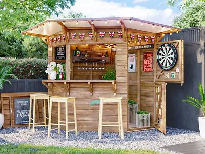 Outdoor Bar Shed Serving Hatch Kiosk Hangover Corner Garden Bar III 2m X 2m • £1019.99