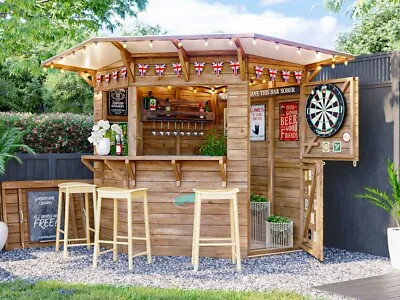 £1124.99 • Buy Outdoor Bar Shed - The Hangover Corner Garden Bar III W2m X D2m