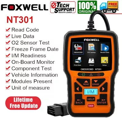 Foxwell NT301 OBD2 Scanner Code Reader Check Engine Fault Car Diagnostic Tool US • $58.55