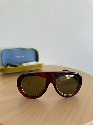 $475 • Buy New Gucci Sunglasses Glasses Womens Mens Optical GG1152S 003 Havana Navigator 