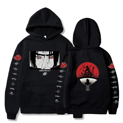 Men Women Anime Naruto Akatsuki Print Hoodie Hooded Costume Sweatshirt Tops Warm • £13.91